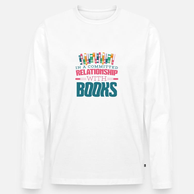 Book Lover's Bond - Männer Premium Bio Langarmshirt - Weiß