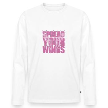 Les ailes de l’autonomisation se déploient - T-shirt manches longues Premium bio Homme - blanc - Devant - Nico (187cm)