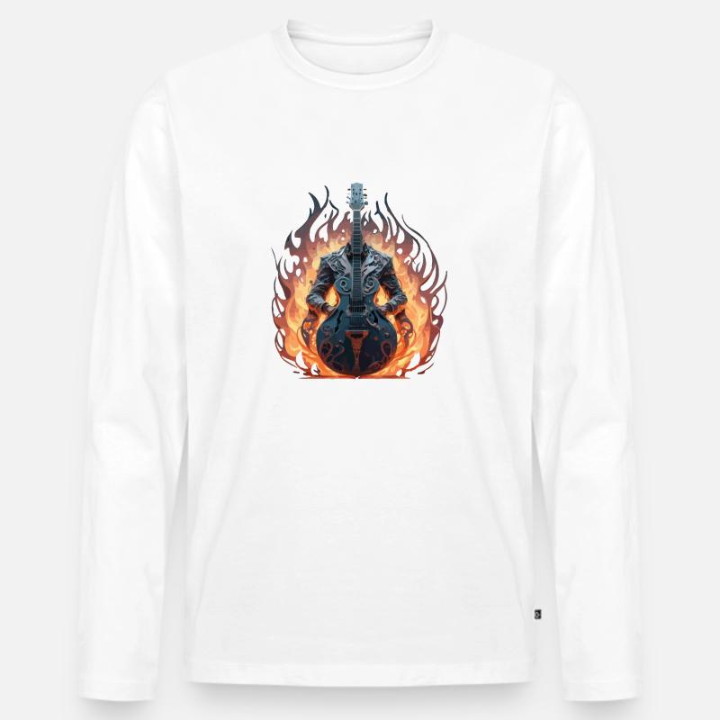 GITARRE - Männer Premium Bio Langarmshirt - Weiß
