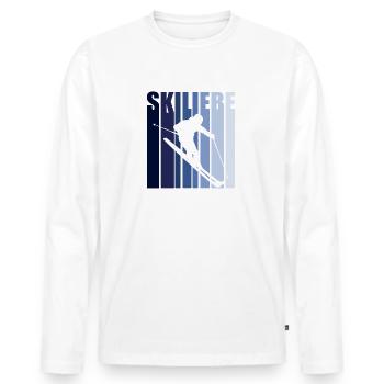 Ski Skiliebe Skifahrer Skifahrerin Wintersport Fun - Männer Premium Bio Langarmshirt - Weiß - Vorne - Nico (187cm)