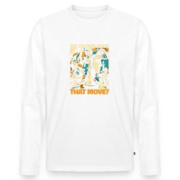 Êtes-vous sûr de ce coup - dicton d’échecs - T-shirt manches longues Premium bio Homme - blanc - Devant - Nico (187cm)