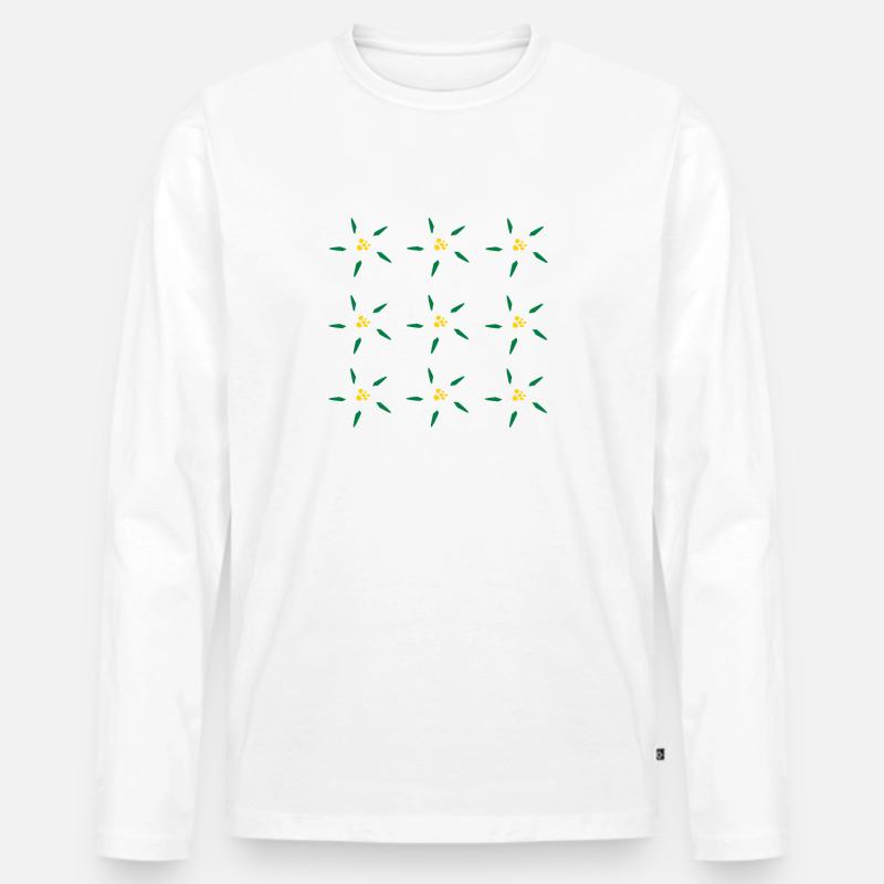 Edelweiss - Männer Premium Bio Langarmshirt - Weiß
