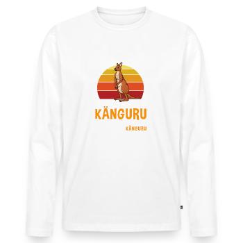 Kangaroos Beuteltier Retro Känguru - Männer Premium Bio Langarmshirt - Weiß - Vorne - Nico (187cm)