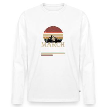 Les légendes sont nées en mars 2004 Édition limitée - T-shirt manches longues Premium bio Homme - blanc - Devant - Nico (187cm)