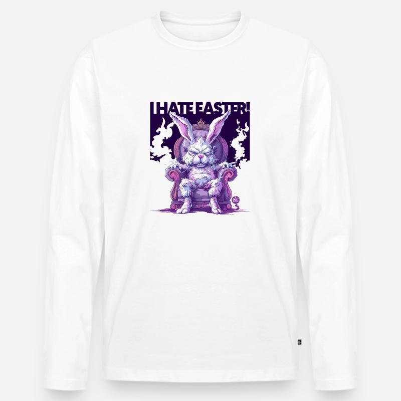 ICH HASSE Ostern 2! - Männer Premium Bio Langarmshirt - Weiß