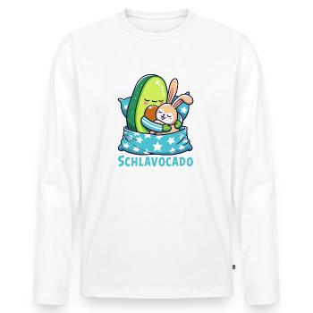 Schlavocado Schlafshirt Nachthemd Pyjama Schlafanz - Männer Premium Bio Langarmshirt - Weiß - Vorne - Nico (187cm)