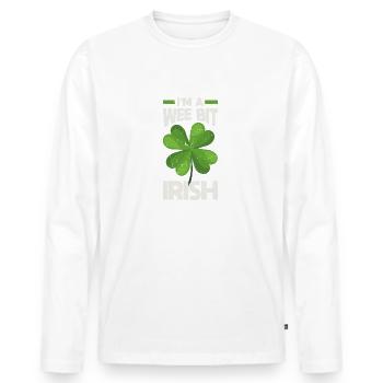 Wee Bit Irish Lucky Clover Graphique festif - T-shirt manches longues Premium bio Homme - blanc - Devant - Nico (187cm)