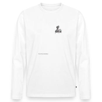 Statue Grecque, Mythologie, Esthétique - T-shirt manches longues Premium bio Homme - blanc - Devant - Nico (187cm)