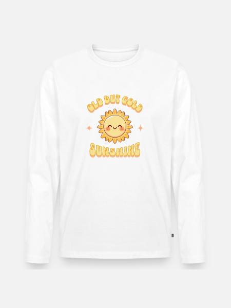 Old but Gold Sunshine Sonnenschein - Men's Premium Organic Long Sleeve Shirt - white