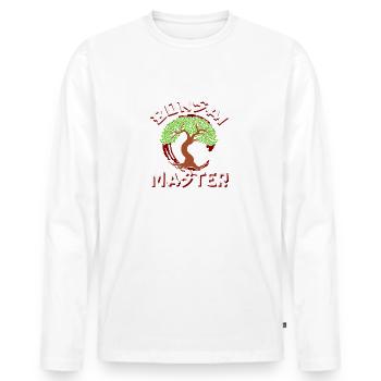 Bonsai Master - Men's Premium Organic Long Sleeve Shirt - white - Front - Nico (187cm)