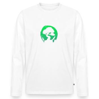 Chuchoteur de bonsaï - T-shirt manches longues Premium bio Homme - blanc - Devant - Nico (187cm)