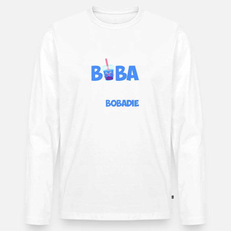 Boba Tea Ft. Bobadie - Männer Premium Bio Langarmshirt - Weiß