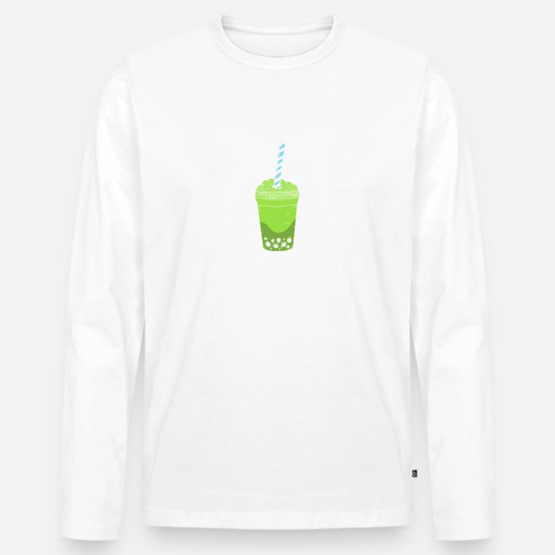 Matcha Mama - Männer Premium Bio Langarmshirt - Weiß