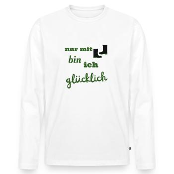 Gummistiefel Outdoor Draußen Garten und Feld Motiv - Männer Premium Bio Langarmshirt - Weiß - Vorne - Nico (187cm)
