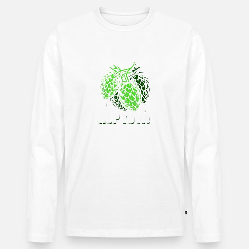 Auf Geht's - Männer Premium Bio Langarmshirt - Weiß