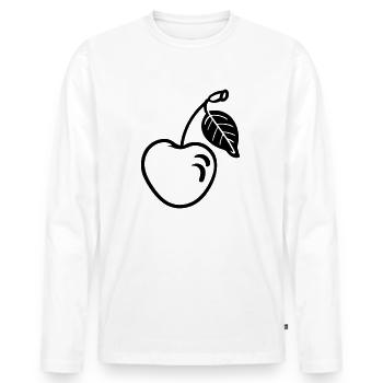 cerise - T-shirt manches longues Premium bio Homme - blanc - Devant - Nico (187cm)