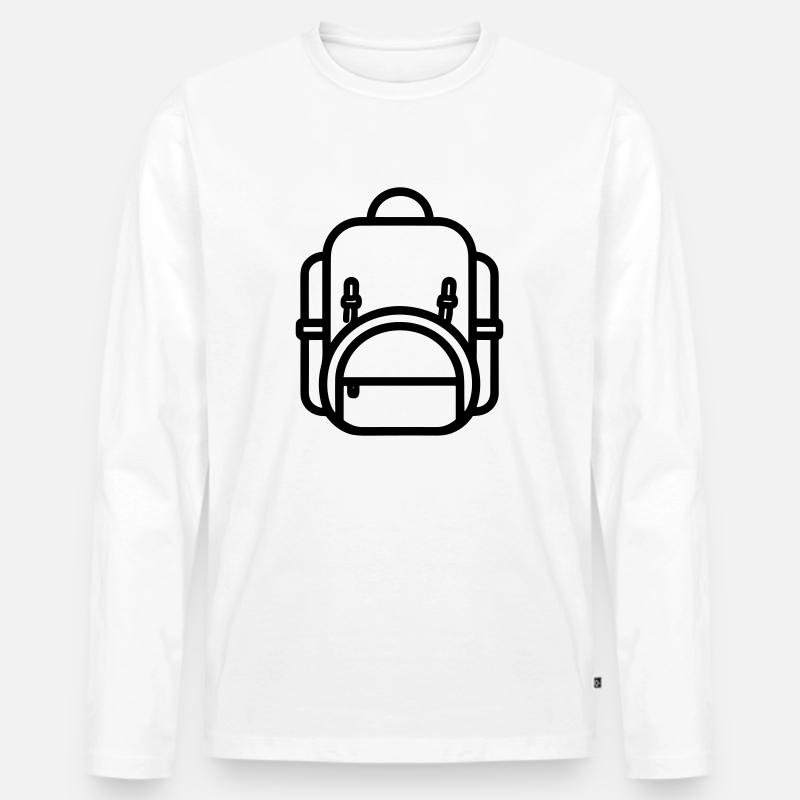 Rucksack - Männer Premium Bio Langarmshirt - Weiß
