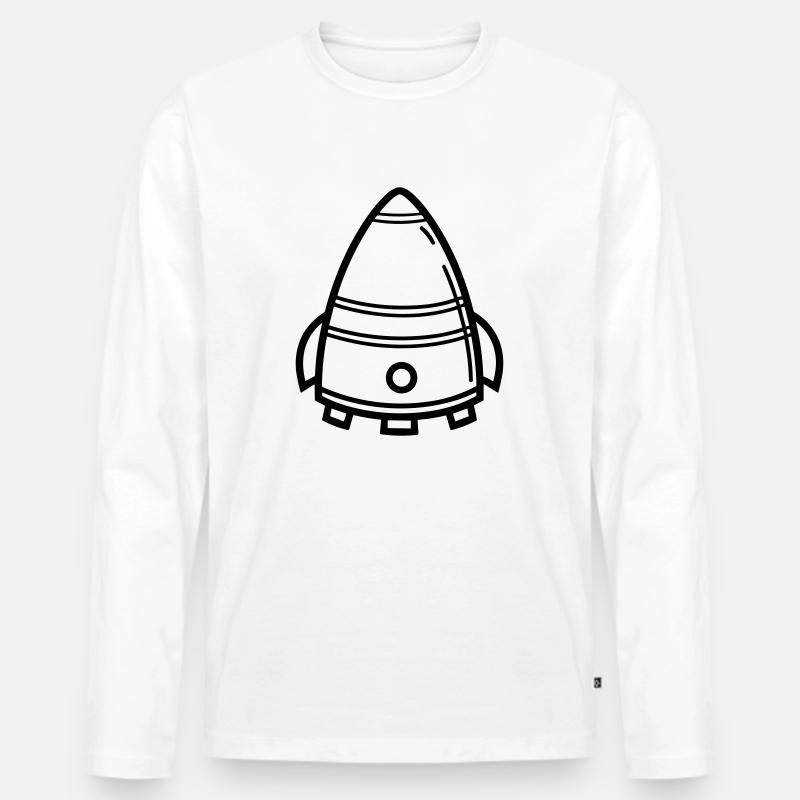 fliegende Untertasse - Männer Premium Bio Langarmshirt - Weiß