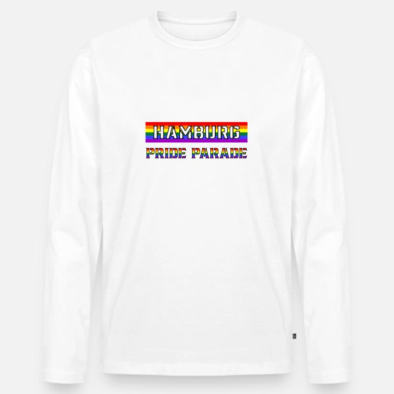 Pride Parade Hamburg - Männer Premium Bio Langarmshirt - Weiß