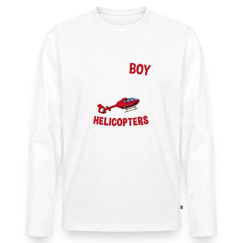 Helicopter Helicopter Rescue Pilot Pilot - Men's Premium Organic Long Sleeve Shirt - white - Front - Nico (187cm)