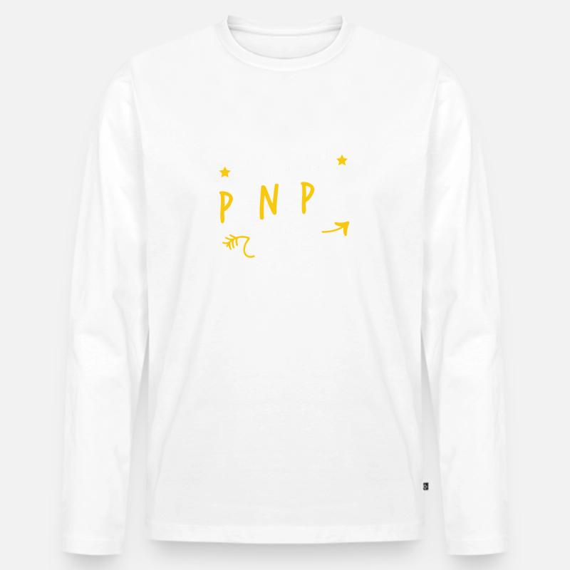 Hauptassistent Vibes - Männer Premium Bio Langarmshirt - Weiß