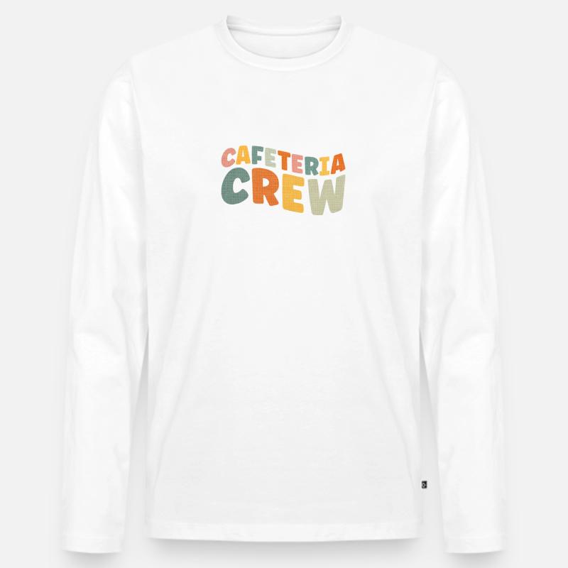 Crew Cafeteria - Männer Premium Bio Langarmshirt - Weiß