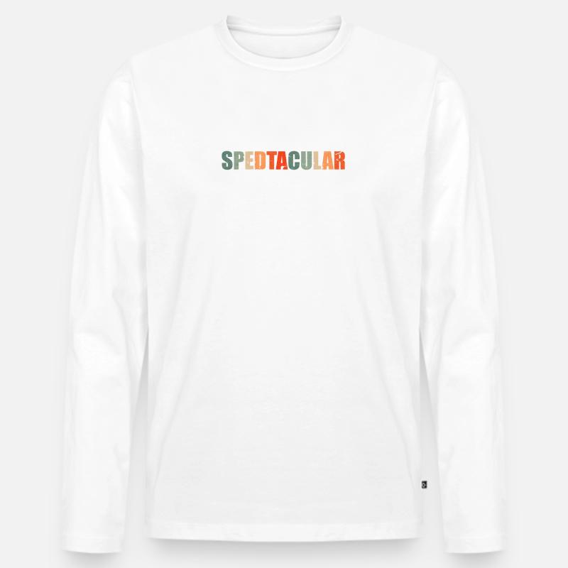 Spedtacular - Männer Premium Bio Langarmshirt - Weiß