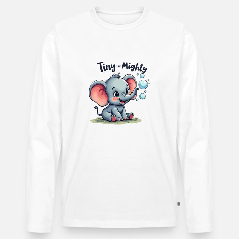 ELEFANT - Männer Premium Bio Langarmshirt - Weiß