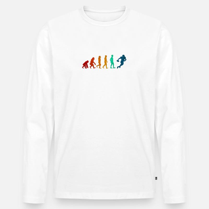 Fußball-evolution - Männer Premium Bio Langarmshirt - Weiß