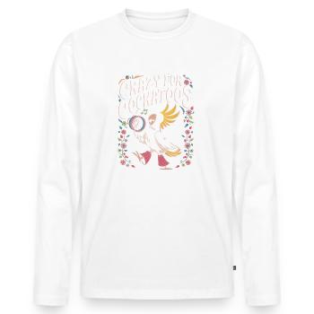 Crazy For Cockatoos Bunter Kakadu Spaß - Männer Premium Bio Langarmshirt - Weiß - Vorne - Nico (187cm)