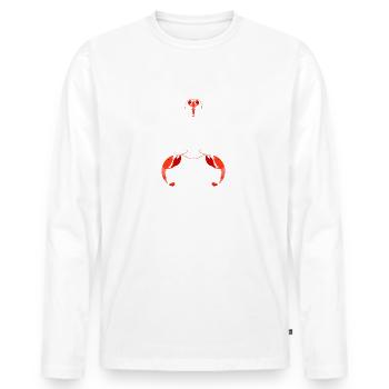Ruhe Bewahren Und Flusskrebse Essen - Männer Premium Bio Langarmshirt - Weiß - Vorne - Nico (187cm)