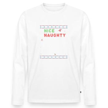Nice Naughty List? Permanently on the Naughty List - Men's Premium Organic Long Sleeve Shirt - white - Front - Nico (187cm)