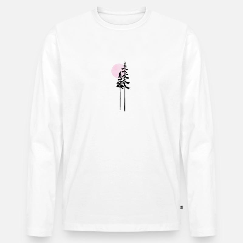 Mondschein-Silhouette Moonlit Silhouette - Männer Premium Bio Langarmshirt - Weiß