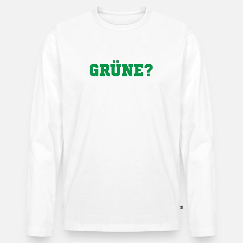 Grüne nein Danke! - Männer Premium Bio Langarmshirt - Weiß