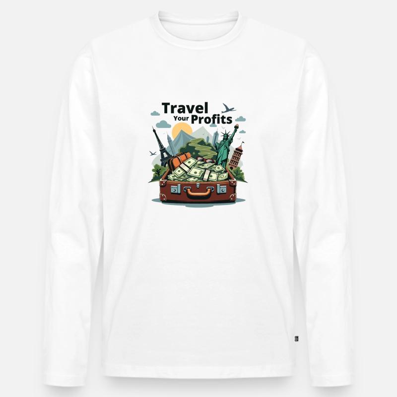 AUF REISE - Männer Premium Bio Langarmshirt - Weiß