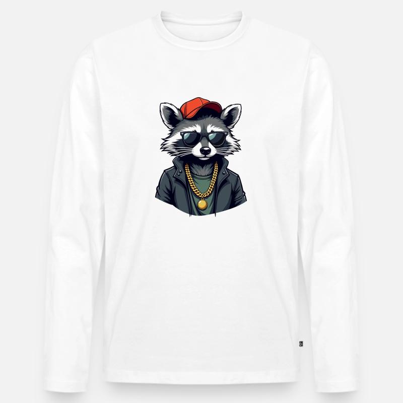 WASCHBÄR - Männer Premium Bio Langarmshirt - Weiß