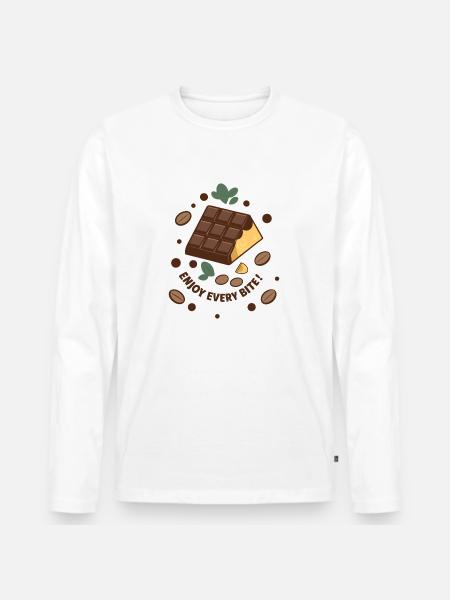 TABLETTES DE CHOCOLAT - T-shirt manches longues Premium bio Homme - blanc