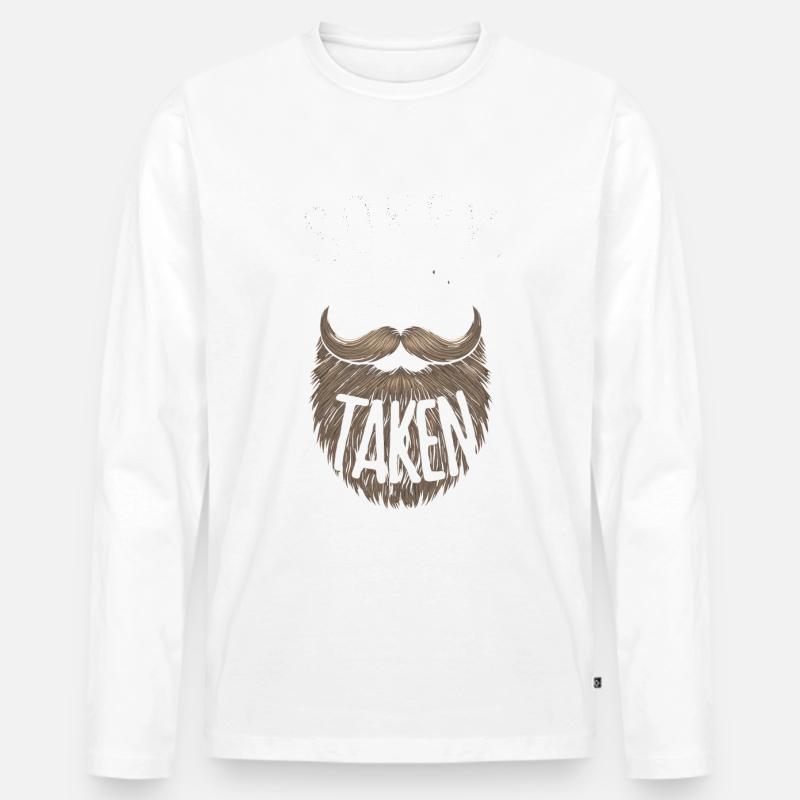 Bart Schnurrbart Bärtige Männer - Männer Premium Bio Langarmshirt - Weiß