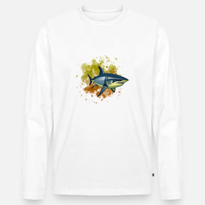Hai Haifisch - Männer Premium Bio Langarmshirt - undefined