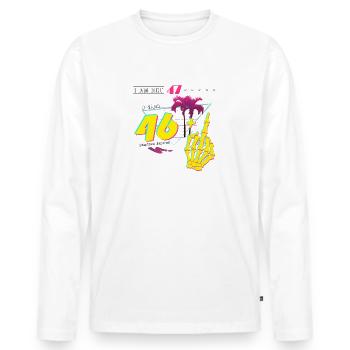 Je n’ai pas 47 ans, j’ai 46 ans + majeur - Rétro 1978 - T-shirt manches longues Premium bio Homme - blanc - Devant - Nico (187cm)