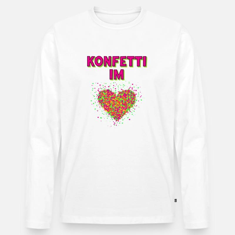 Konfetti Fasching Karneval Spaß Design - Männer Premium Bio Langarmshirt - Weiß