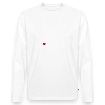 J’aime Bangkok Cool Heart Drapeau Tour Eiffel Jeu de mots - T-shirt manches longues Premium bio Homme - blanc - Devant - Nico (187cm)