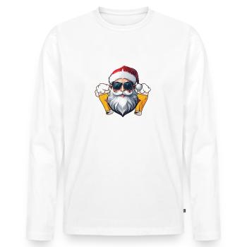 Noël Tout Artboard 1 Exemplaire 3 - T-shirt manches longues Premium bio Homme - blanc - Devant - Nico (187cm)