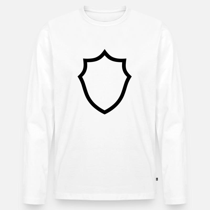 Schild - Männer Premium Bio Langarmshirt - Weiß
