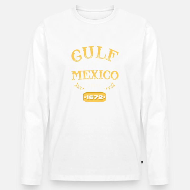 Mexikos Liebe - Männer Premium Bio Langarmshirt - Weiß