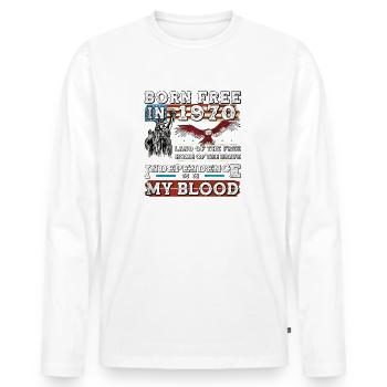 Born Free in 1970 - 55 Years of Patriot Pride and - Men's Premium Organic Long Sleeve Shirt - white - Front - Nico (187cm)