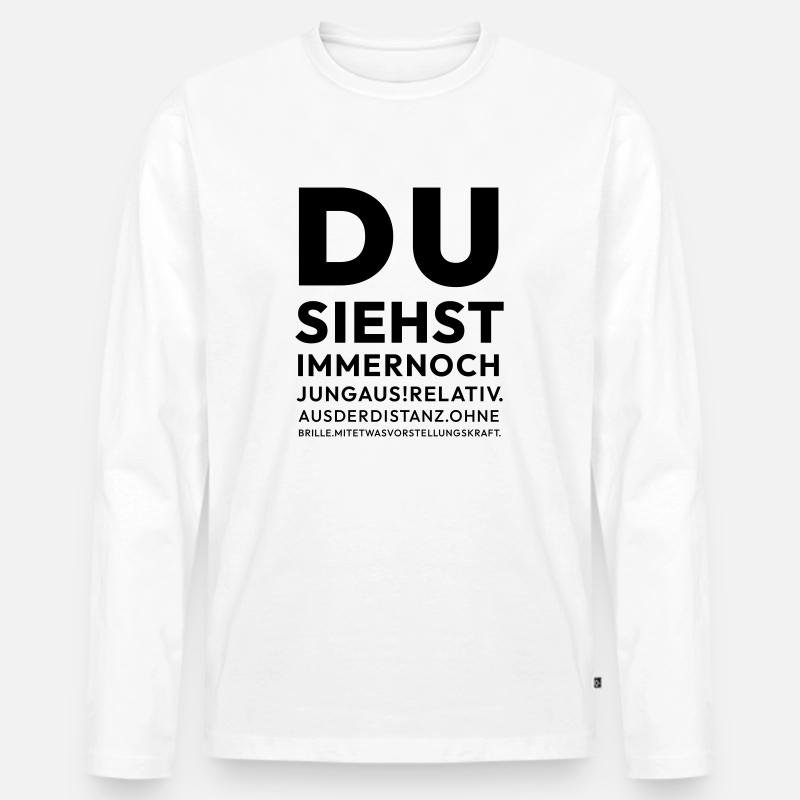 Relativ Jung - Männer Premium Bio Langarmshirt - Weiß