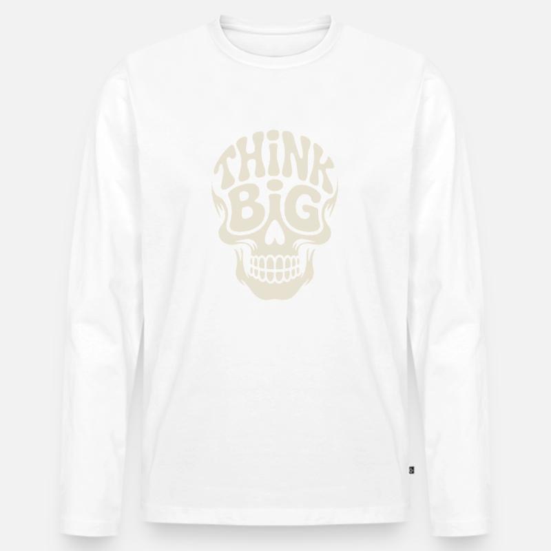 DENKEN SIE GROSS - Männer Premium Bio Langarmshirt - Weiß