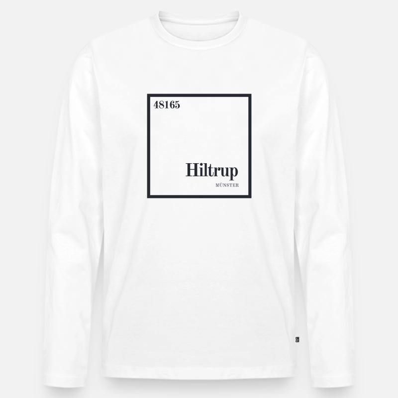 48165 - Hiltrup - Männer Premium Bio Langarmshirt - Weiß