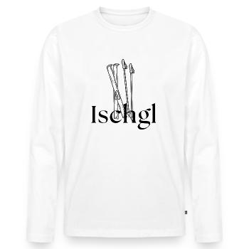 Ischgl - Tyrol - Ski - Après-ski - Souvenir - T-shirt manches longues Premium bio Homme - blanc - Devant - Nico (187cm)